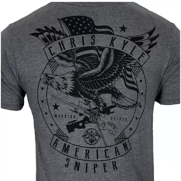 Howitzer Style Men's T-Shirt CHRIS KYLE EAGLE FLAG Military Grunt S-3XL - Picture 6 of 10